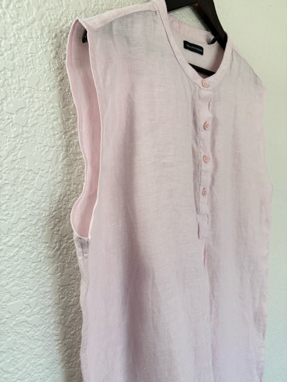 Saks Fifth Avenue Pink Linen Shift Dress | Resort Chic Summer | Size L - Picture 5 of 11